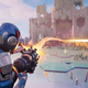 A Fortnite character fires what looks a lot like paint from its gun at opposing players.